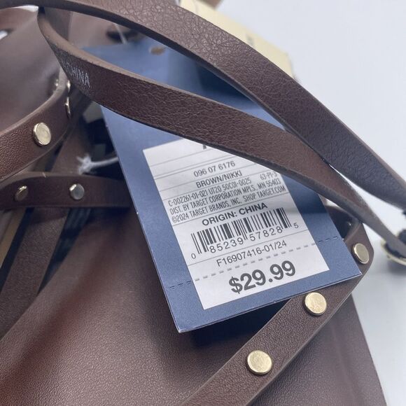 Universal Thread Sandal Women's Nikki Studded Thong Shoe Brown New - Picture 6 of 8